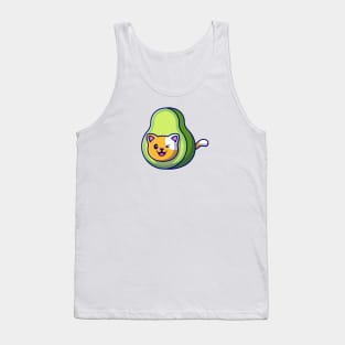 Cute Cat Avocado Cartoon Tank Top